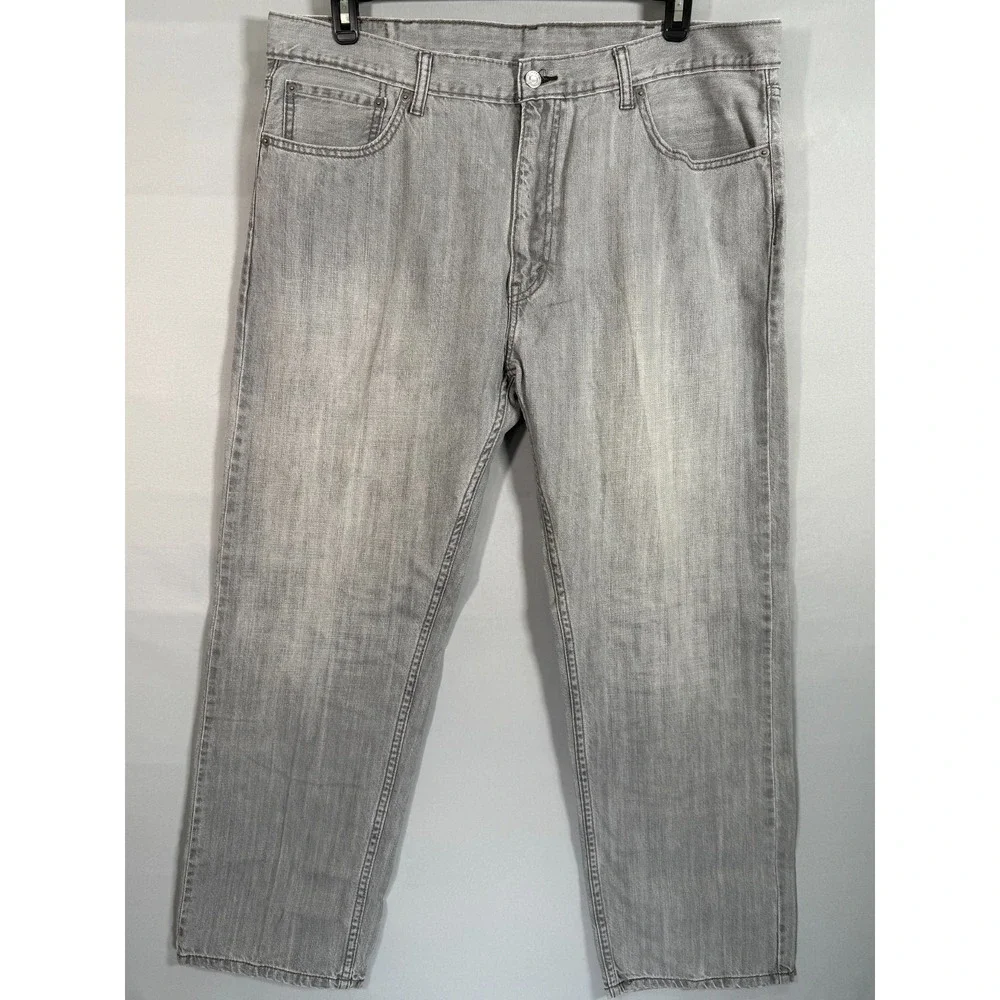 Levi's 505 Light Gray Wash Straight Leg Mens Jeans 40x30 (Act 39x29) Casual Work